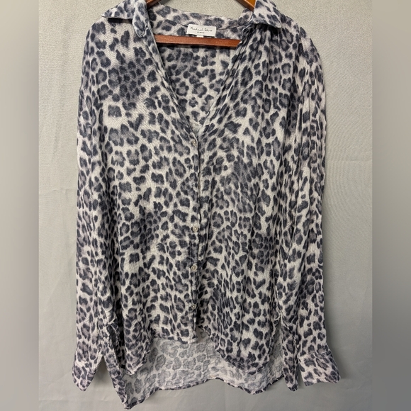 Michael Stars Tops - Animal Print Button-Up Blouse Size Large